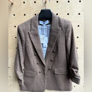 Veronica Beard Herringbone Blazer in Brown
